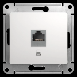 GSL000181K  GLOSSA РОЗЕТКА компьютерная RJ45 кат.5E, БЕЛЫЙ