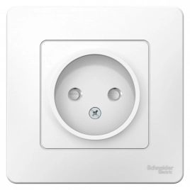 BLNRS000111 BLANCA С/У РОЗЕТКА без заземления со шторками, 16А, 250В, БЕЛЫЙ