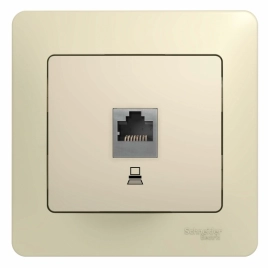 GSL000281K GLOSSA РОЗЕТКА компьютерная RJ45 кат.5E, БЕЖЕВЫЙ