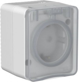 ATN543045 AtlasDesign PROFI IP54 О/У РОЗЕТКА с заземлением со шторками 16А 250В, СЕРЫЙ