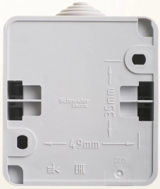 BA10-042C Выключатель 2-клавишный IP44 (сх.5), серый (уп.14 шт.)
