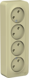 BLNRA000417 BLANCA О/У РОЗЕТКА 4-ая без заземл. без шторок ИЗОЛ.ПЛ., 16А, 250В, БЕЖЕВЫЙ
