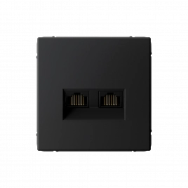 GAL001085 ARTGALLERY РОЗЕТКА двойная компьютерная RJ45+RJ45, кат. 5е, механизм, КАРБОН