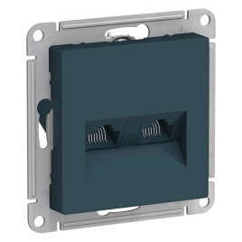 ATN000885 ATLASDESIGN РОЗЕТКА двойная компьютерная RJ45+RJ45, кат.5E, механизм, ИЗУМРУД