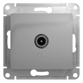 GSL000392 GLOSSA TV РОЗЕТКА проходная 4DB, механизм, АЛЮМИНИЙ