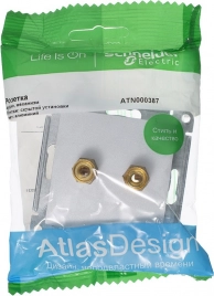 ATN000387 ALASDESIGN АУДИОРОЗЕТКА двойная, АЛЮМИНИЙ