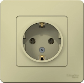 BLNRS001017 BLANCA С/У РОЗЕТКА с заземлением без шторок, 16А, 250В, БЕЖЕВЫЙ