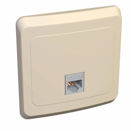 KOMC-001K Розетка информационная RJ 45 крем. (уп.10шт)