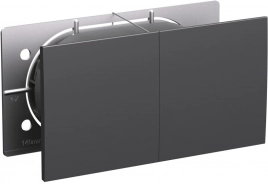 ATN001428 ATLASDESIGN РОЗЕТКА двойн. с заз.со штор.со сдвиж. крышк, 16А, в сборе, БАЗАЛЬТ