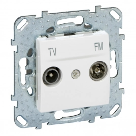 MGU5.453.18ZD Розетка TV/FM проходная бел.