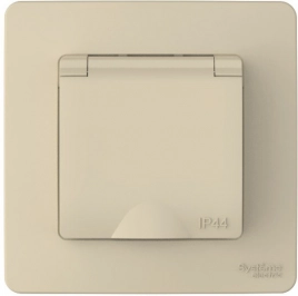 BLNRS441117 BLANCA С/У IP44 РОЗЕТКА с заземл. со шторк., с крышкой, 16А, 250В, БЕЖЕВЫЙ