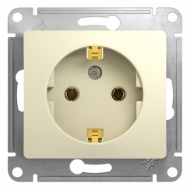 GSL000243 GLOSSA РОЗЕТКА с заземлением, БЕЖЕВЫЙ