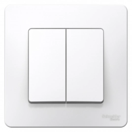 BLNVS106601 BLANCA С/У 2-клавишный ПЕРЕКЛЮЧАТЕЛЬ (cх.6+6), 10А, 250B, БЕЛЫЙ