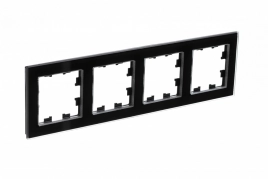 ATN321004 ATLASDESIGN NATURE 4-постовая РАМКА, СТЕКЛО ЧЕРНЫЙ