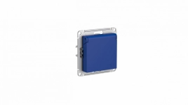 ATN001146 ATLASDESIGN РОЗЕТКА с заземл. со шторк. с крышкой, 16А, IP20, механизм, АКВАМАРИН