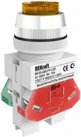 25049DEK Выкл. кноп. ABLFP D30 ЖЕЛТЫЙ LED 220В ВK-30