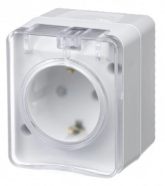 ATN540145 AtlasDesign Profi54 O/У РОЗЕТКА с заземлением со шторками 16А 250B, БЕЛЫЙ, Россия