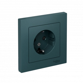 ATN000844 ATLASDESIGN РОЗЕТКА с заземлением со шторками, 16А, в сборе, ИЗУМРУД
