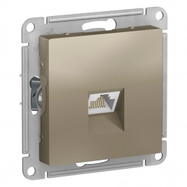 ATN000586 ATLASDESIGN РОЗЕТКА компьютерная RJ45, кат. 6A, механизм, ШАМПАНЬ
