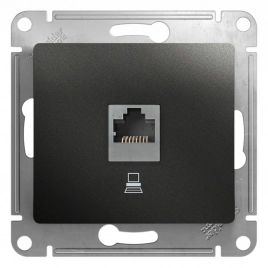 GSL000781K GLOSSA РОЗЕТКА компьютерная RJ45 кат.5E, АНТРАЦИТ
