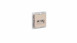 ATN001285 ATLASDESIGN РОЗЕТКА двойная компьютерная RJ45+RJ45, кат.5Е, механизм, ПЕСОЧНЫЙ