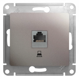 GSL001281K GLOSSA РОЗЕТКА компьютерная RJ45 кат.5E, механизм, ПЛАТИНА