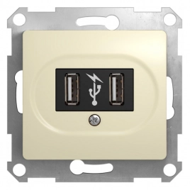 GSL000232 GLOSSA USB РОЗЕТКА, БЕЖЕВЫЙ*снято с поставок*