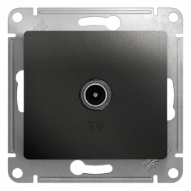 GSL000792 GLOSSA TV РОЗЕТКА проходная 4DB, АНТРАЦИТ