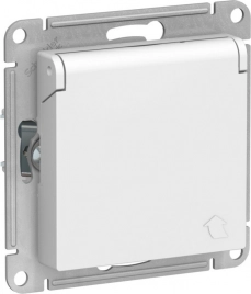 ATN001346 ATLASDESIGN РОЗЕТКА с заземл. со шторк. с крышкой, 16А, IP20, механизм, ЛОТОС