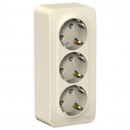 BLNRA010312 BLANCA О/У РОЗЕТКА 3-я с заземлением без штор. ИЗОЛ.ПЛ 16А, 250В, МОЛОЧНЫЙ