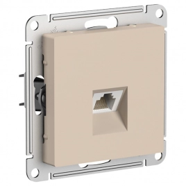 ATN001286 ATLASDESIGN РОЗЕТКА компьютерная RJ45, кат. 6A, механизм, ПЕСОЧНЫЙ