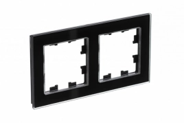 ATN321002 ATLASDESIGN NATURE 2-постовая РАМКА, СТЕКЛО ЧЕРНЫЙ