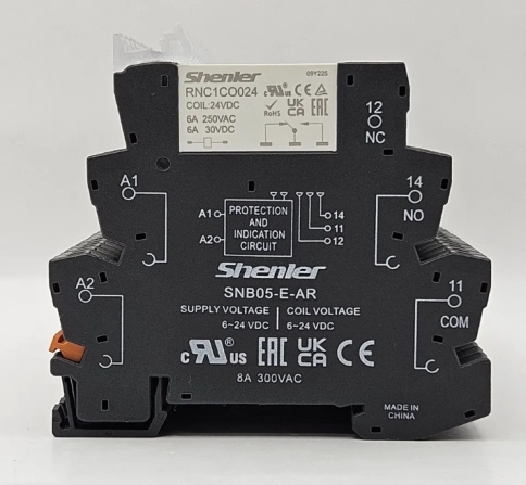 RNC1CO024+SNB05-E-AR Реле интерфейсное с колодкой, винтовой зажим, 1CO, 6A(250VAC), 24VDC, LED, W=6.2mm (аналог RSL1PRBU) фото 5