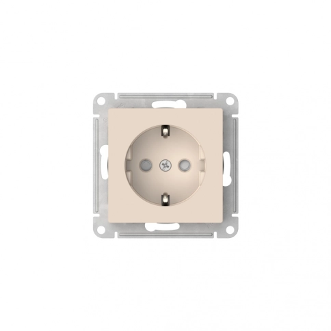 ATN000245S ATLASDESIGN РОЗЕТКА с заземлением со шторками, 16А, мех., быстрозажим. клем., БЕЖЕВЫЙ фото 5
