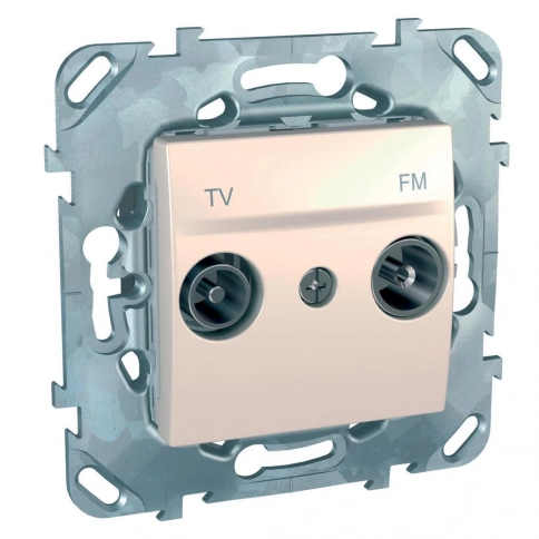MGU5.453.25ZD Розетка TV/FM проходная беж. фото 4