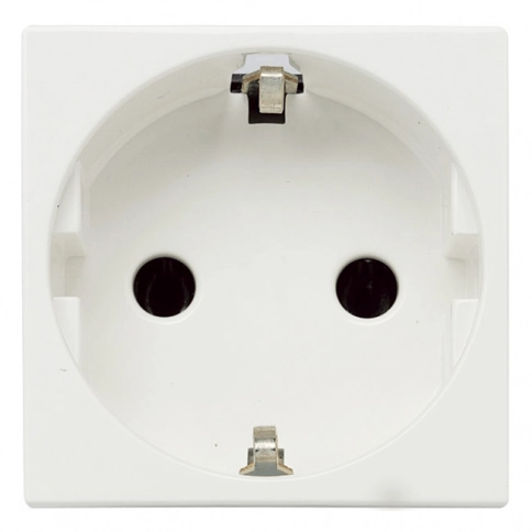 2CLA228800N1101 Розетка SCHUKO с заземлением, со шторками, 16А / 250В, серия Zenit, цвет альпийский белый (N2288 BL) фото 1