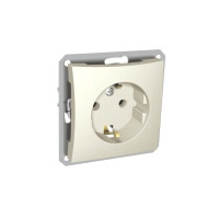 WDE000248 Розетка с з/к со шторками с крышкой IP44,  бежевый фото 6