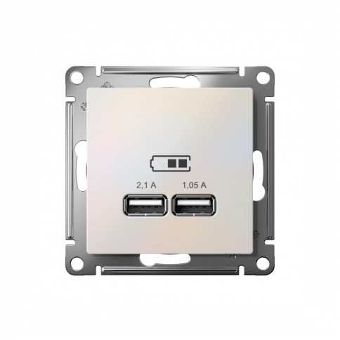 ATN000433 ATLASDESIGN USB РОЗЕТКА, 5В, 1 порт x 2,1 А, 2 порта х 1,05 А, механизм, ЖЕМЧУГ фото 7