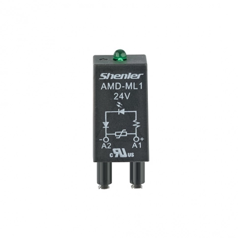 AMD-ML1 24V Модуль варистор + зеленый LED, 24VAC/DC, черный, для SRU, SKF14, SKC, SKB, STB, SRC*-E, GZT, GZM, GZS, GZMB, ES32 фото 1