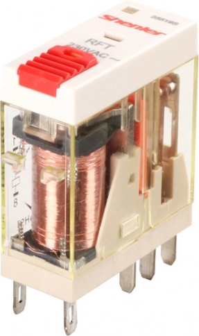 RFT2CO524LT Реле 2CO, 8A(250VAC/30VDC), 24VAC, мех. индикация, тест-кнопка с блокировкой, LED                   (аналог RXG22B7) фото 1