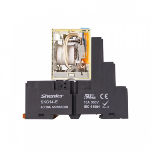 SKC14-E Цоколь 4CO 10A (300V), винтовой зажим, черный, на рейку DIN35/панель, для RKE, RKF фото 3