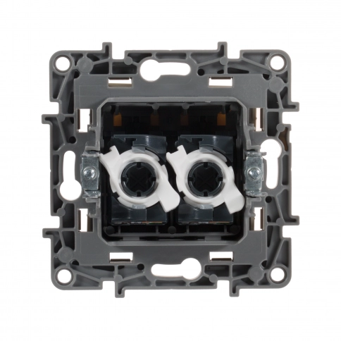 672355 Двойная розетка RJ 45 - категория 5е - UTP - Etika - слоновая кость фото 3