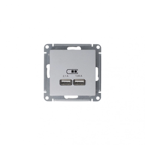 ATN000433 ATLASDESIGN USB РОЗЕТКА, 5В, 1 порт x 2,1 А, 2 порта х 1,05 А, механизм, ЖЕМЧУГ фото 3