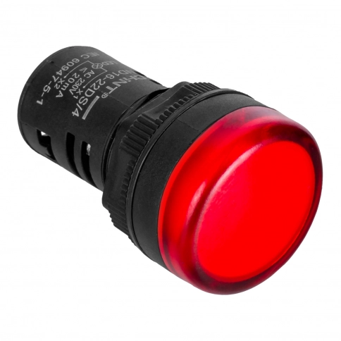828114 Индикатор ND16-22DS/2C красный, компактный, встр. резистор, IP65 AC/DC24В (R) фото 1