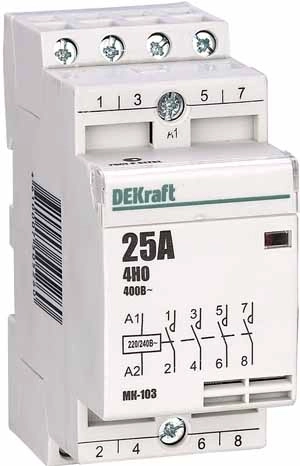 18053DEK Модульный контактор 4НО 16А 230В МК-103 DEKraft фото 3