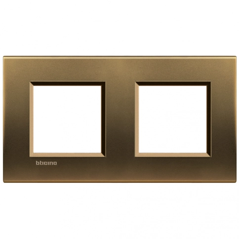 LNA4802M2BZ LivingLight Рамка прямоугольная, 2 поста, цвет Бронза фото 1
