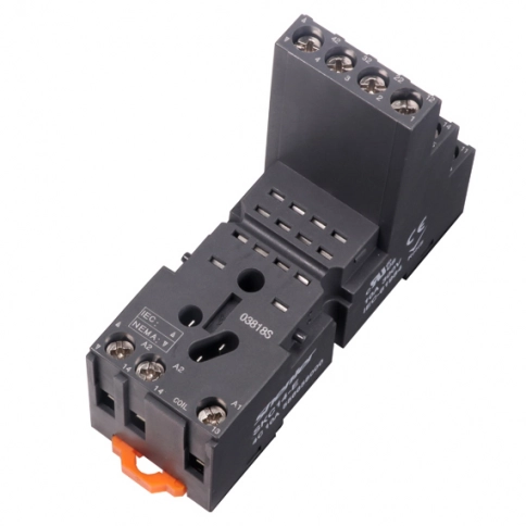 SKC14-E Цоколь 4CO 10A (300V), винтовой зажим, черный, на рейку DIN35/панель, для RKE, RKF фото 1