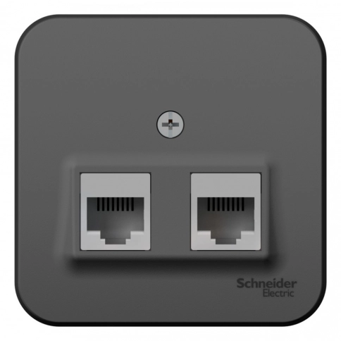 BLNIA045456 BLANCA О/У РОЗЕТКА двойная компьютерная RJ45, кат.5E, ИЗОЛ.ПЛ.,АНТРАЦИТ фото 4