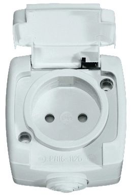 RS16-126B-BI РОЗЕТКА «РОНДО IP44» С/У С ЗК (250В, 16А, ЗАЩИТН. ШТОРКИ) БЕЛЫЙ *снят с продаж* фото 2