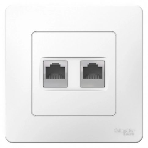 BLNIS045111 BLANCA С/У РОЗЕТКА двойная: комп.RJ45, кат.5E + телефон. RJ11, БЕЛЫЙ фото 2